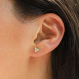 Quiet Icon-Heart Pavé Stud-Earrings-Blue Ruby Jewellery-Vancouver Canada