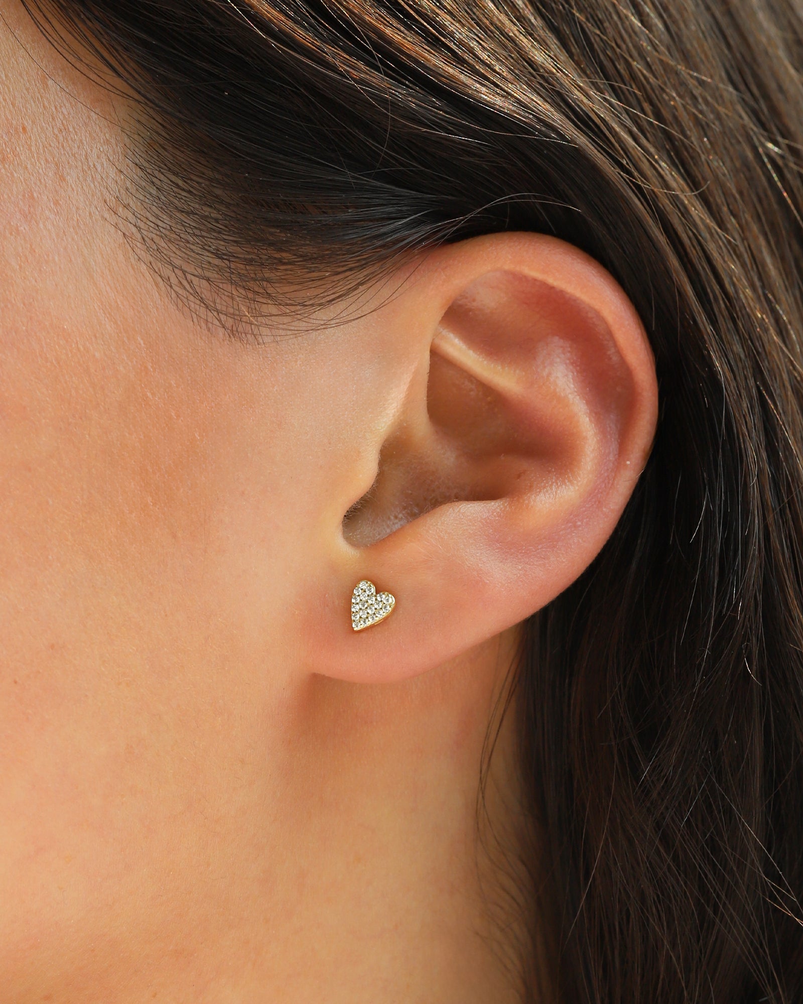Quiet Icon-Heart Pavé Stud-Earrings-Blue Ruby Jewellery-Vancouver Canada