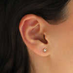 Quiet Icon-Clover Single CZ Stud-Earrings-Blue Ruby Jewellery-Vancouver Canada