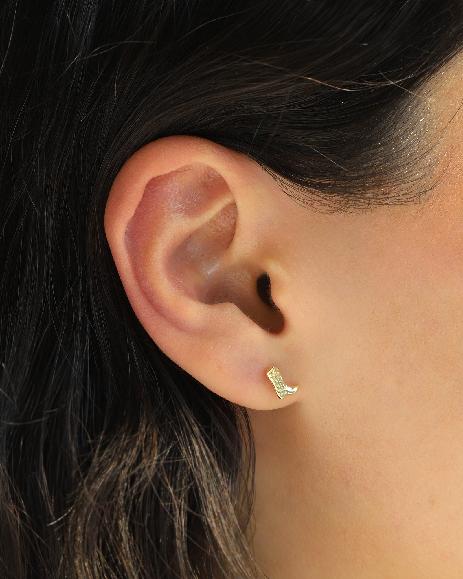 Quiet Icon-Cowboy Boot Stud-Earrings-Blue Ruby Jewellery-Vancouver Canada