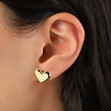 Quiet Icon-Puff Heart Studs-Earrings-Blue Ruby Jewellery-Vancouver Canada