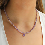 Charm Society-Heart Charm Beaded Necklace-Necklaces-Blue Ruby Jewellery-Vancouver Canada