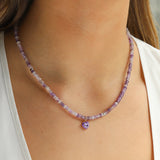 Charm Society-Heart Charm Beaded Necklace-Necklaces-Blue Ruby Jewellery-Vancouver Canada