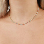 Quiet Icon-2mm CZ Tennis Necklace-Necklaces-14k Gold Vermeil, Cubic Zirconia-Blue Ruby Jewellery-Vancouver Canada