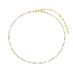 Quiet Icon-2mm CZ Tennis Necklace-Necklaces-14k Gold Vermeil, Cubic Zirconia-Blue Ruby Jewellery-Vancouver Canada