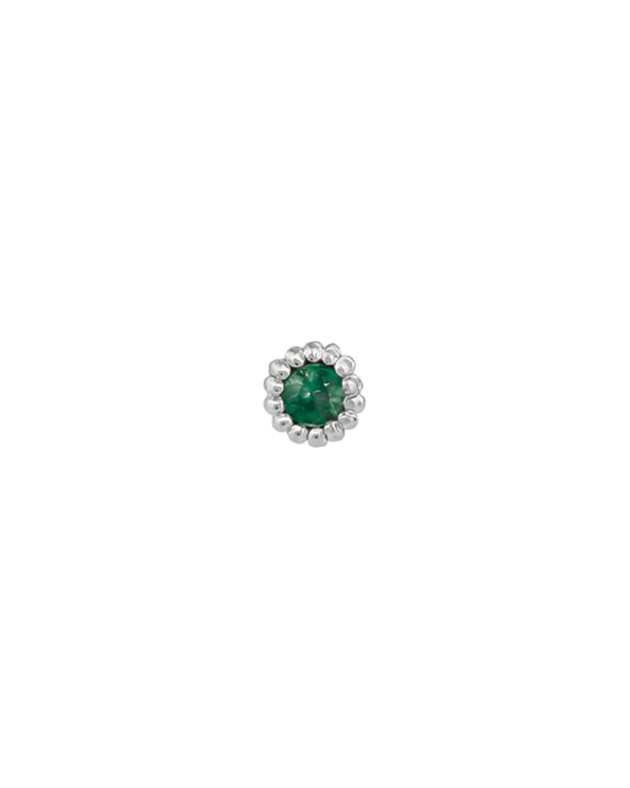 Tashi-2mm Solitaire Stud-Earrings-Sterling Silver, Emerald-Blue Ruby Jewellery-Vancouver Canada