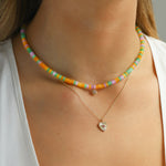 Charm Society-Daisy Charm Beaded Necklace-Necklaces-Blue Ruby Jewellery-Vancouver Canada