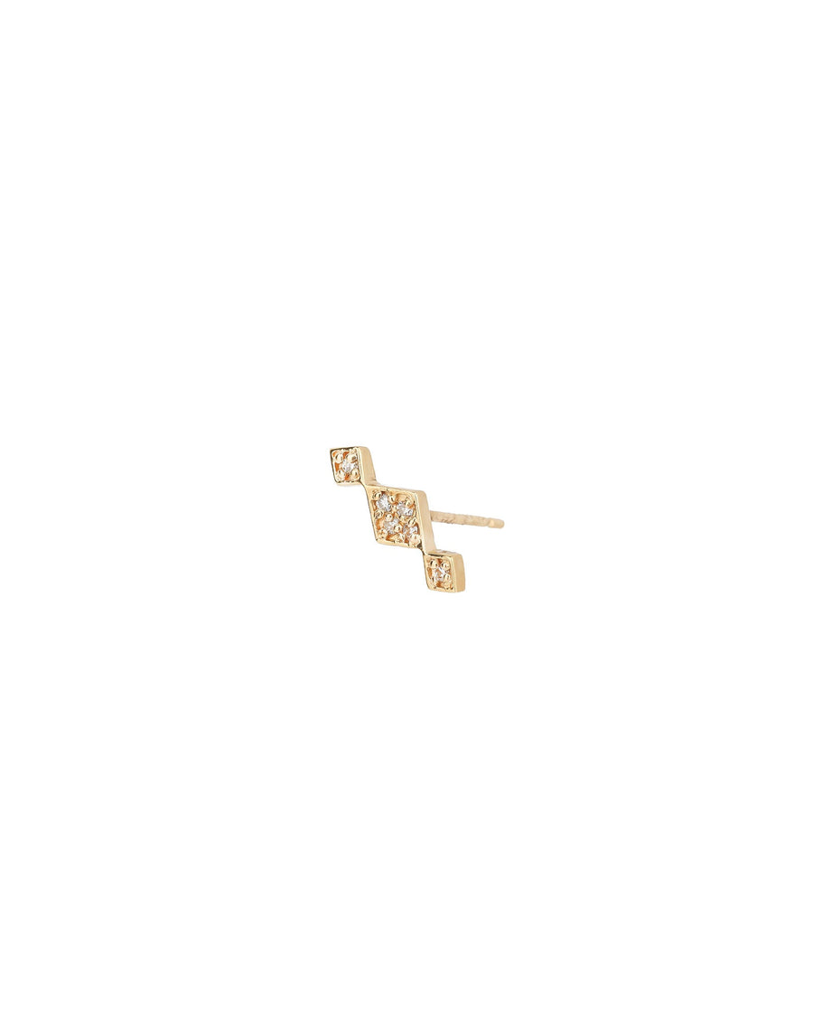 Vale-3 Diamond Pave Stud-Earrings-14k Yellow Gold, Diamond-Blue Ruby Jewellery-Vancouver Canada