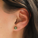 Quiet Icon-Round Flower Petal Stud-Earrings-Blue Ruby Jewellery-Vancouver Canada