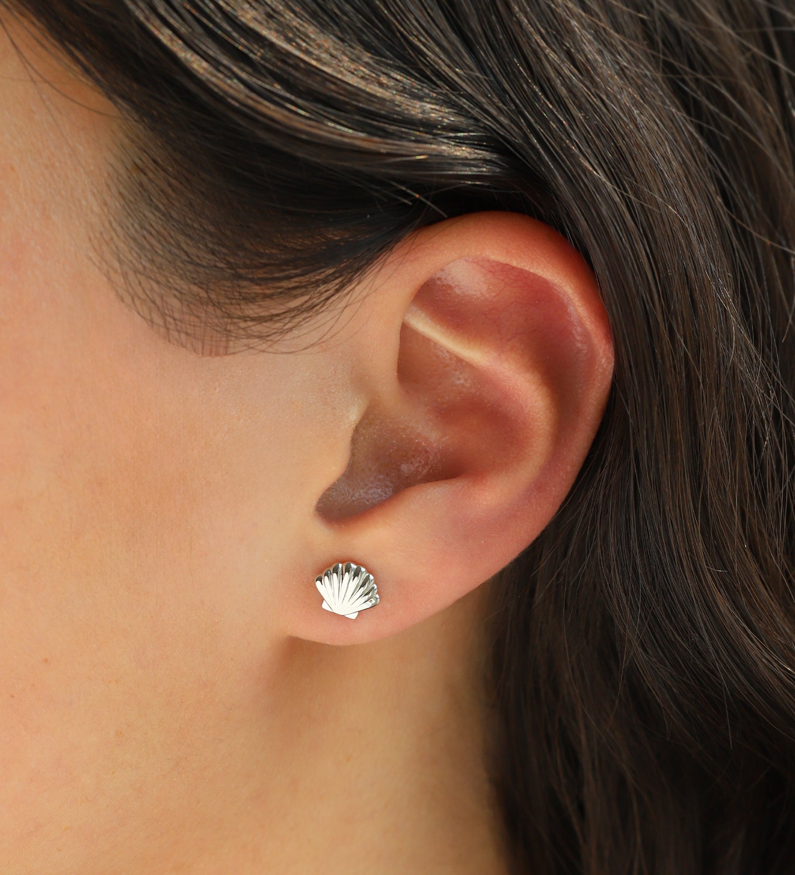 Quiet Icon-Shell Stud-Earrings-Blue Ruby Jewellery-Vancouver Canada