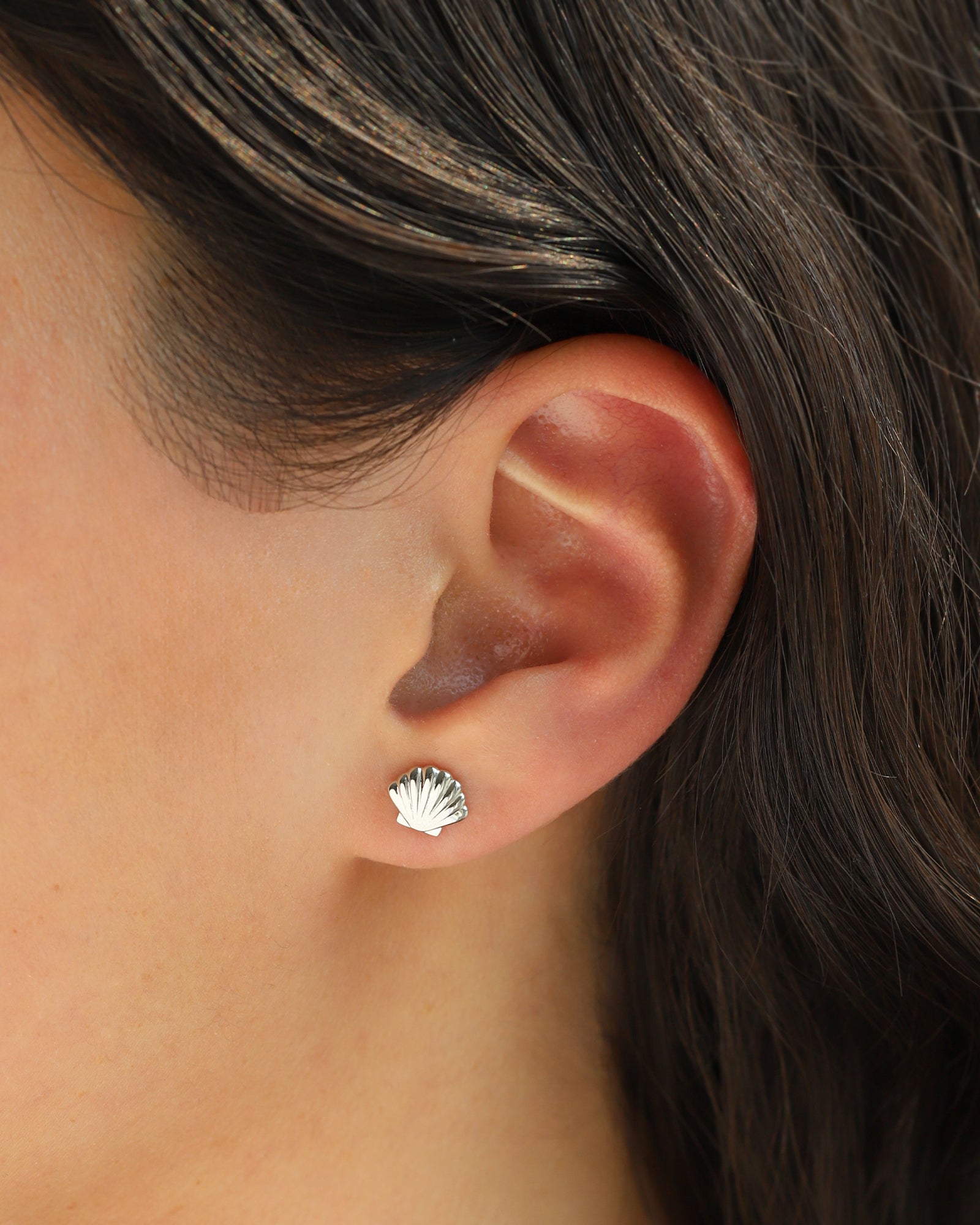 Quiet Icon-Shell Stud-Earrings-Blue Ruby Jewellery-Vancouver Canada