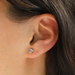 Quiet Icon-Birthstone Mix Shape CZ Stud-Earrings-Blue Ruby Jewellery-Vancouver Canada
