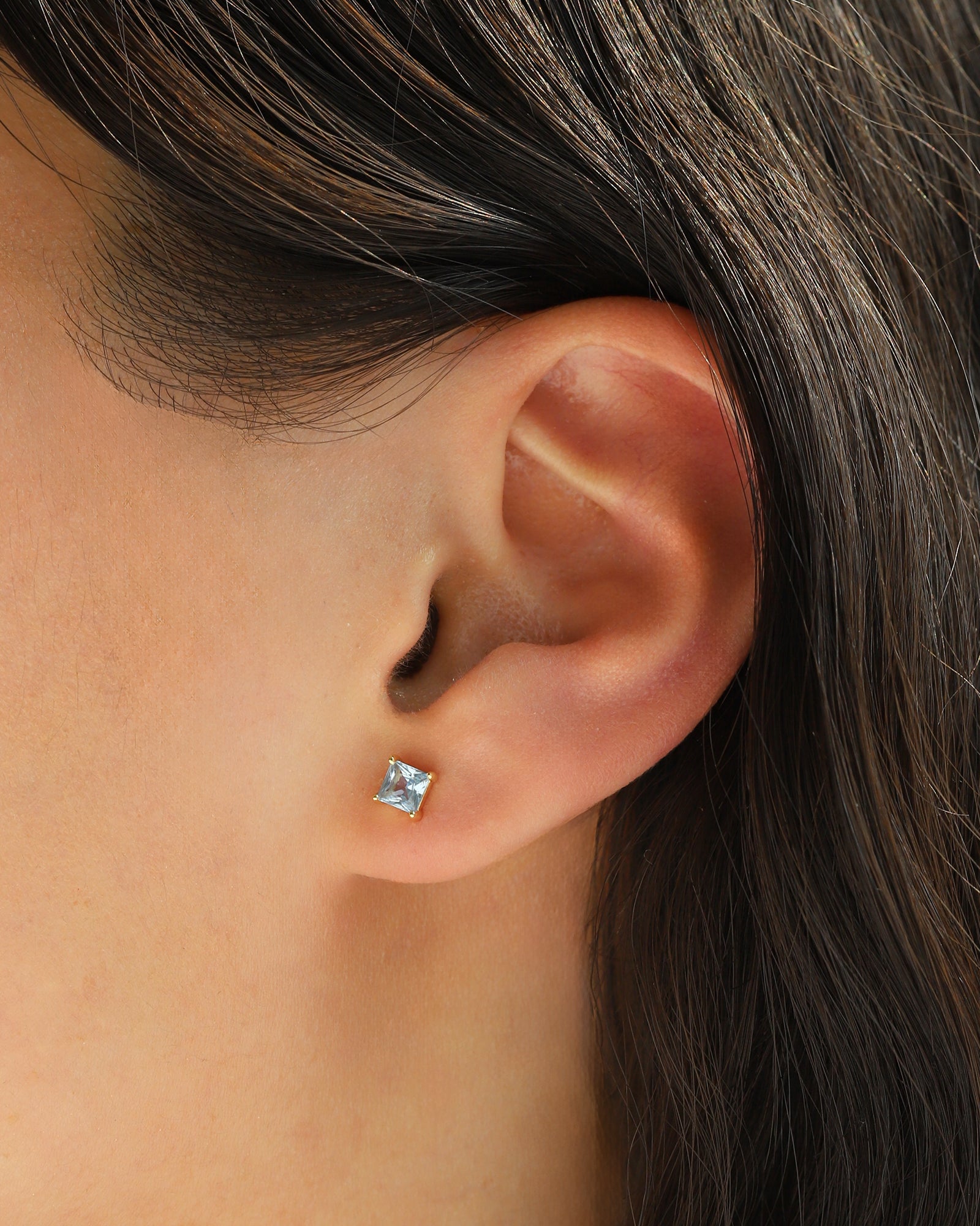 Quiet Icon-Birthstone Mix Shape CZ Stud-Earrings-Blue Ruby Jewellery-Vancouver Canada