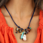 Chan Luu-Romy Leather Charm Necklace-Necklaces-Blue Ruby Jewellery-Vancouver Canada