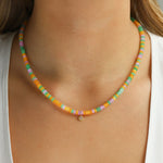 Charm Society-Daisy Charm Beaded Necklace-Necklaces-Blue Ruby Jewellery-Vancouver Canada