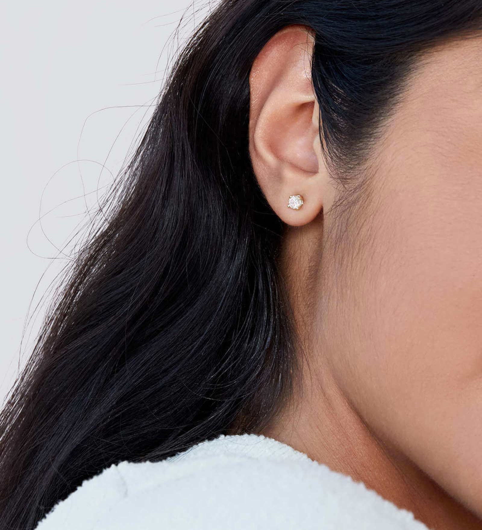 Quiet Icon-4 Prong Cz Stud | 5mm-Earrings-14k Gold Vermeil, Cubic Zirconia-Blue Ruby Jewellery-Vancouver Canada