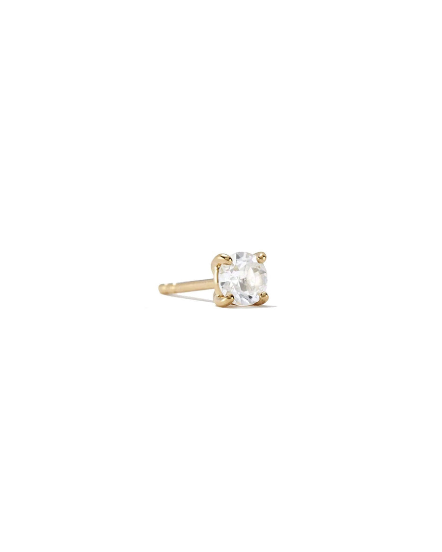 Quiet Icon-4 Prong Cz Stud | 5mm-Earrings-14k Gold Vermeil, Cubic Zirconia-Blue Ruby Jewellery-Vancouver Canada