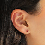 Quiet Icon-Birthstone Mix Shape CZ Stud-Earrings-Blue Ruby Jewellery-Vancouver Canada