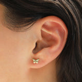 Quiet Icon-Classic Butterfly Stud-Earrings-Blue Ruby Jewellery-Vancouver Canada