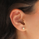 Quiet Icon-Daisy Stone Stud-Earrings-Blue Ruby Jewellery-Vancouver Canada