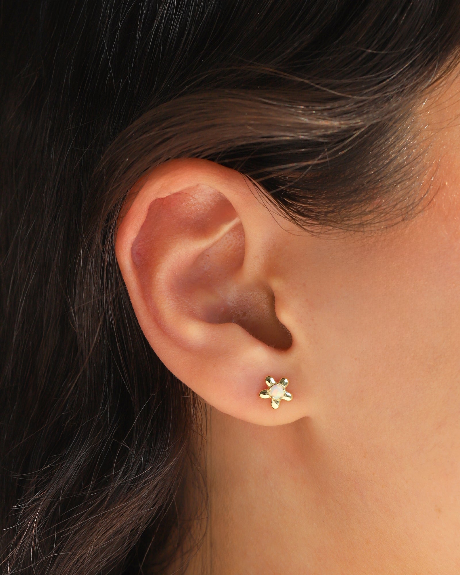 Quiet Icon-Daisy Stone Stud-Earrings-Blue Ruby Jewellery-Vancouver Canada