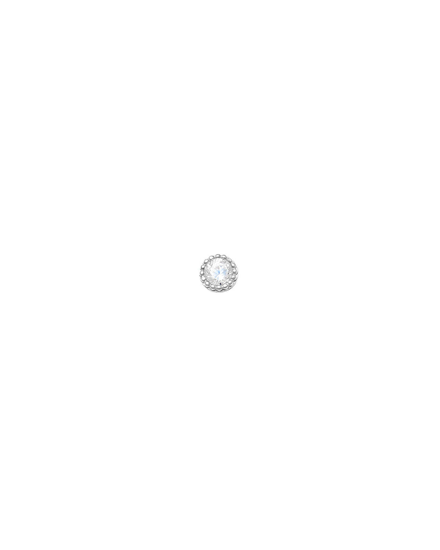 Valley of the Fine-4mm CZ Nose Stud-Body Jewellery-10k White Gold, Cubic Zirconia-Blue Ruby Jewellery-Vancouver Canada