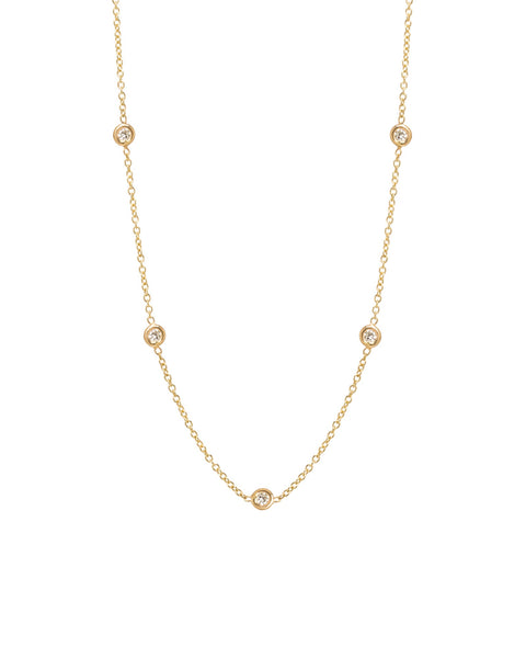 David Gardner's 5-Diamond Graduated Station Necklace, 18K yellow gold |  David Gardner's Jewelers & Gemologists | Bryan-College Station, Texas