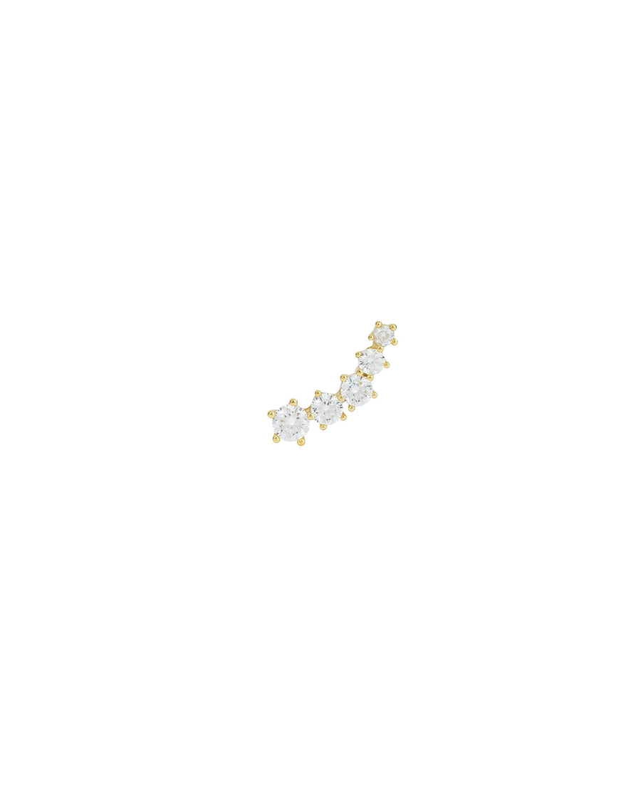 Quiet Icon-5 Grad CZ Climber-Earrings-14k Gold Vermeil, Cubic Zirconia-Left-Blue Ruby Jewellery-Vancouver Canada