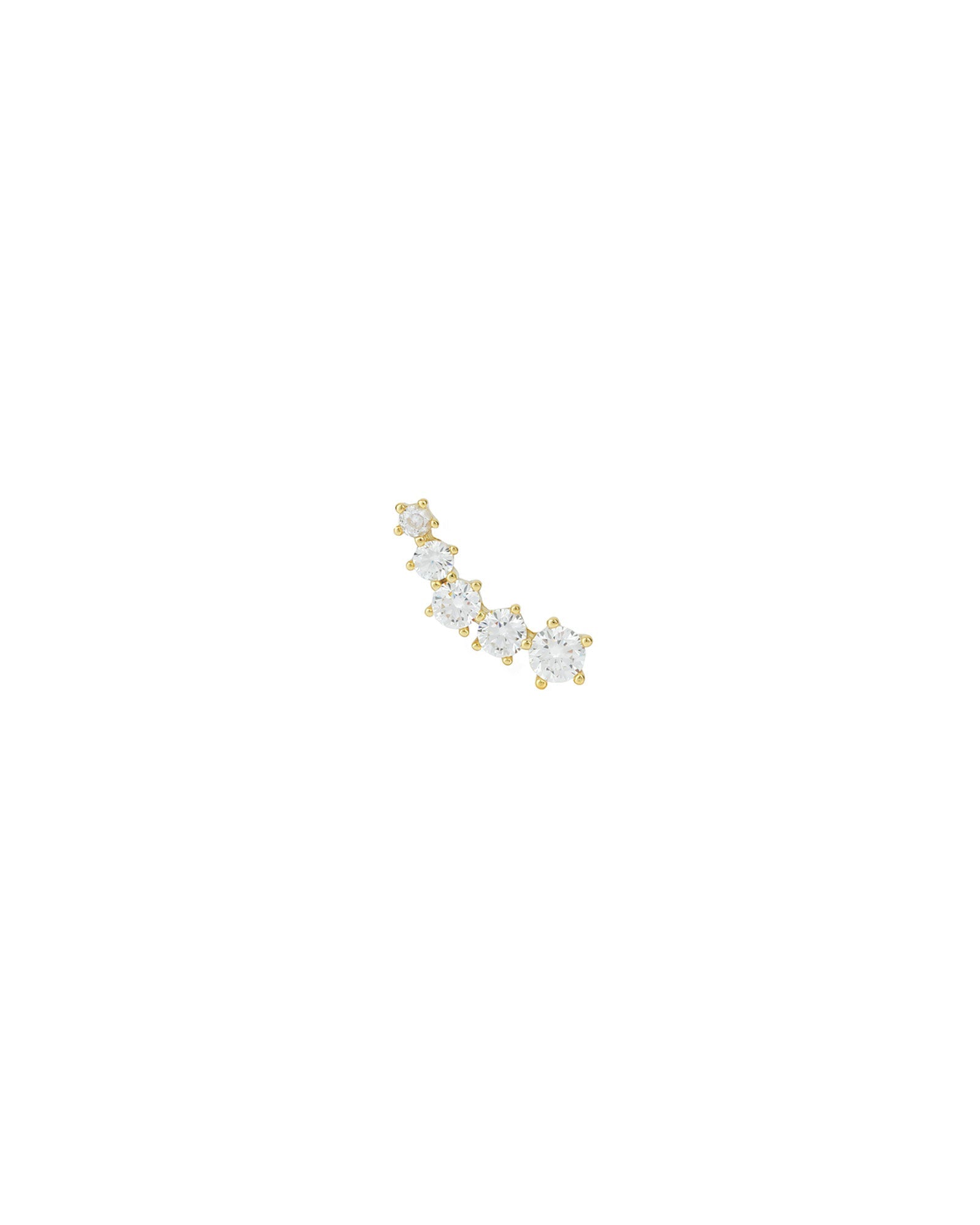 Quiet Icon-5 Grad CZ Climber-Earrings-14k Gold Vermeil, Cubic Zirconia-Right-Blue Ruby Jewellery-Vancouver Canada
