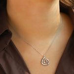 Quiet Icon-Swirl Drop Necklace-Necklaces-Blue Ruby Jewellery-Vancouver Canada