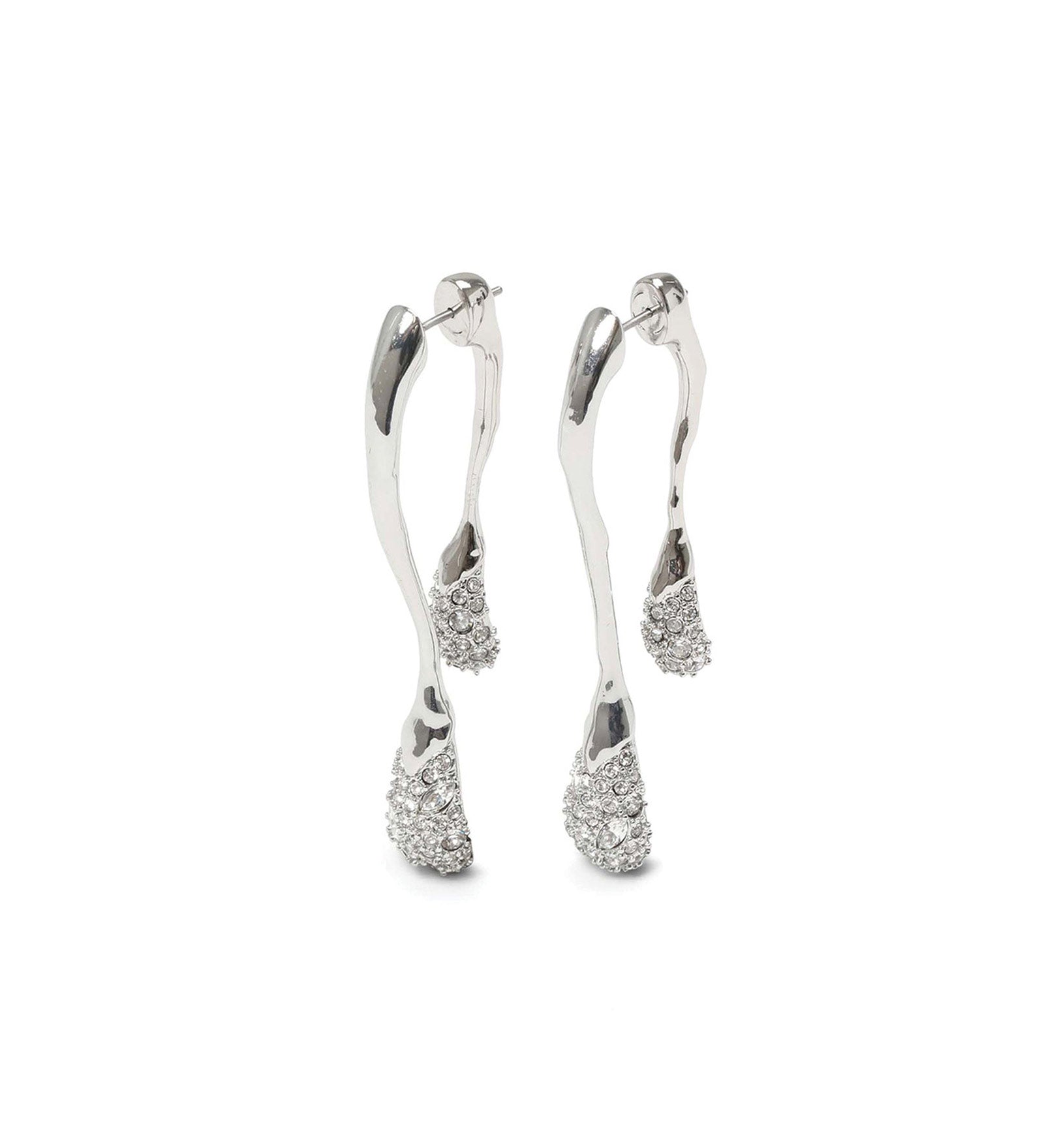 Alexis Bittar-Solanales Crystal Front Back Double Drop Earring-Earrings-Rhodium-tone Plated Brass, Crystal-Blue Ruby Jewellery-Vancouver Canada