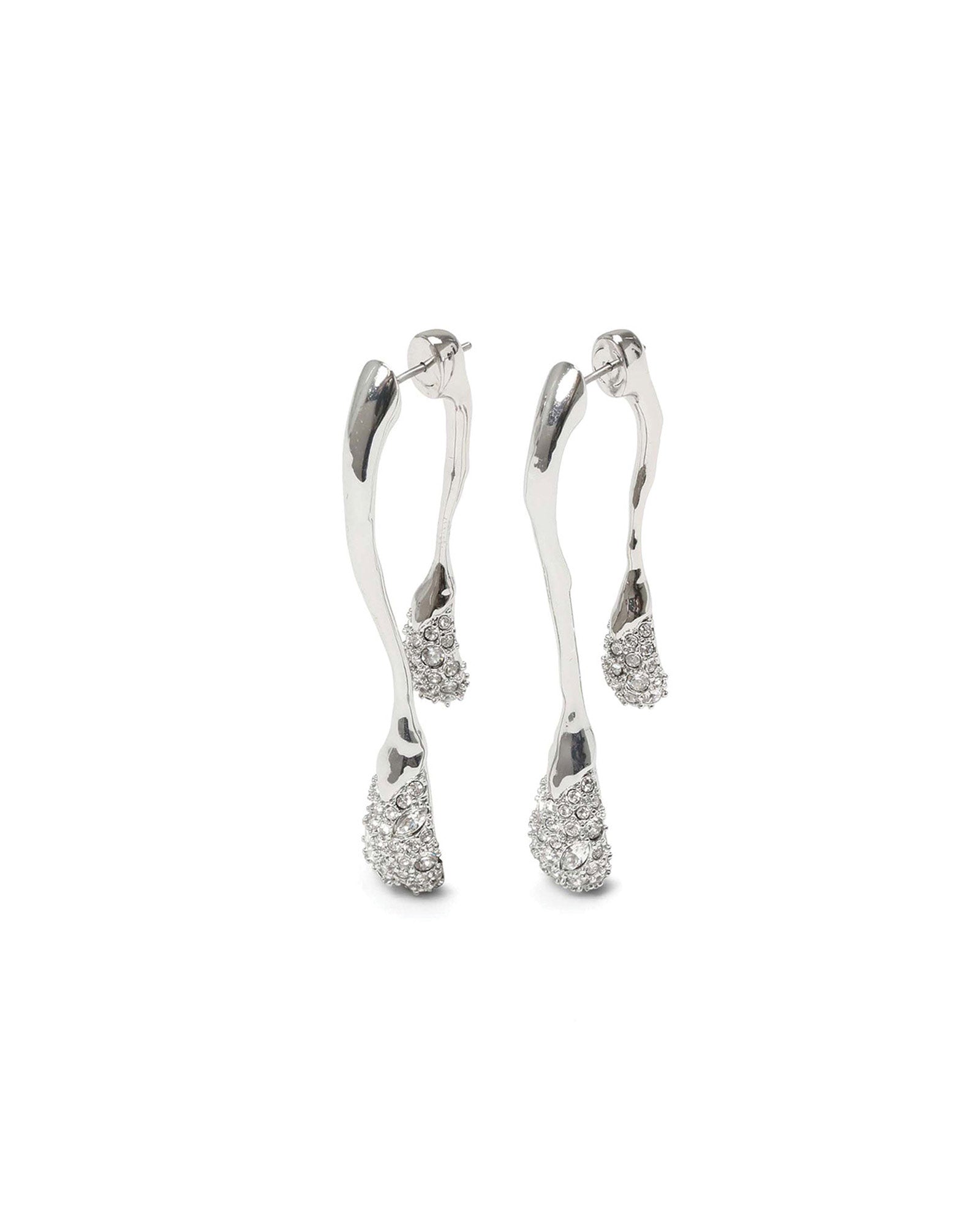 Alexis Bittar-Solanales Crystal Front Back Double Drop Earring-Earrings-Rhodium-tone Plated Brass, Crystal-Blue Ruby Jewellery-Vancouver Canada
