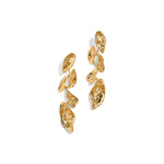 Mosaic Molten Gold Post Earrings 14k Gold Plated Brass
