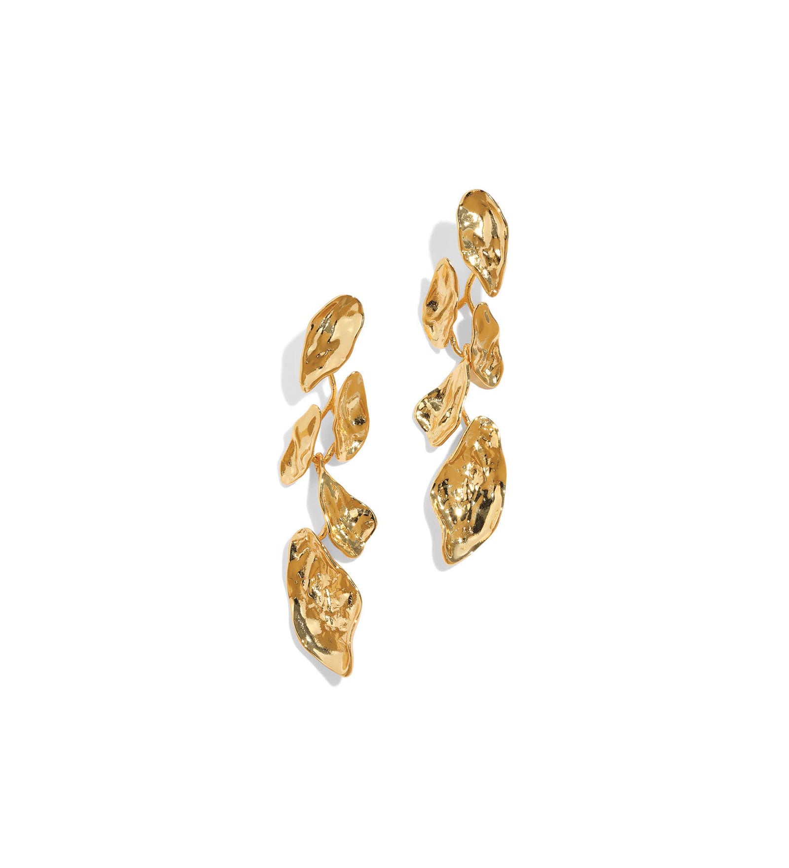 Mosaic Molten Gold Post Earrings 14k Gold Plated Brass