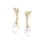 Dream Rain Post Drop Earring 14k Gold Plated, Clear Lucite
