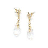 Dream Rain Post Drop Earring 14k Gold Plated, Clear Lucite