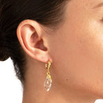Liquid Vine Leverback Earrings 14k Gold Plated, Clear Lucite