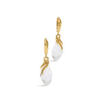Liquid Vine Leverback Earrings 14k Gold Plated, Clear Lucite