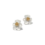 Alexis Bittar-Pansy Lucite Petite Post Earring | Night Pansy-Earrings-14k Gold Plated, Night Pansy Lucite-Blue Ruby Jewellery-Vancouver Canada
