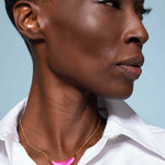 Alexis Bittar-Gold Capped Crescent Lucite Necklace-Necklaces-Blue Ruby Jewellery-Vancouver Canada