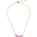 Alexis Bittar-Gold Capped Crescent Lucite Necklace-Necklaces-Blue Ruby Jewellery-Vancouver Canada