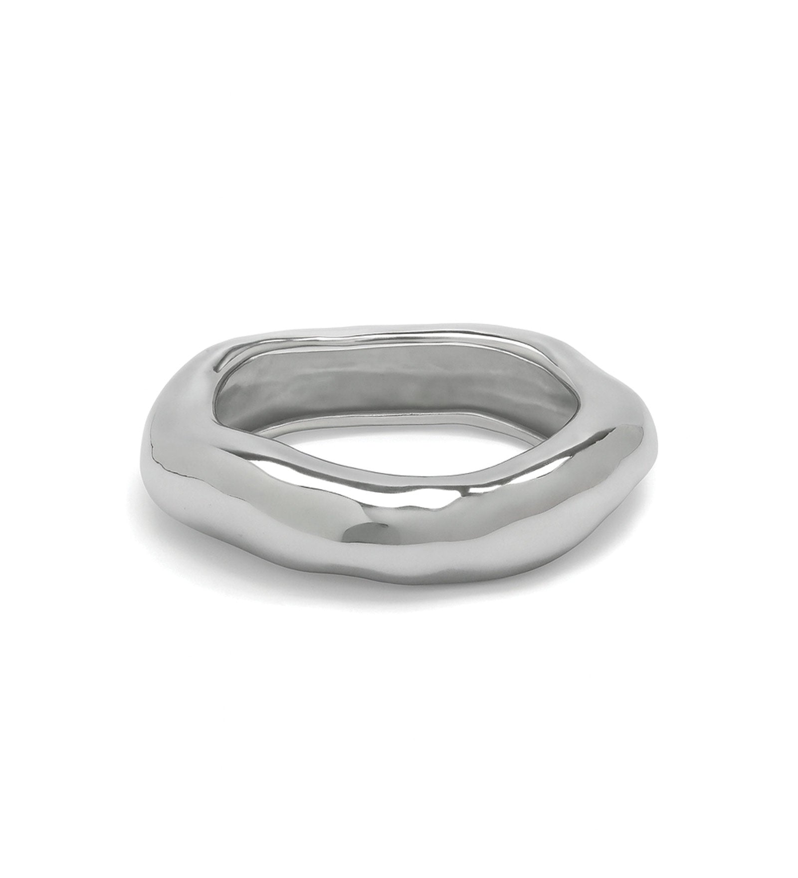 Molten Bangle Rhodium Tone Plated Brass