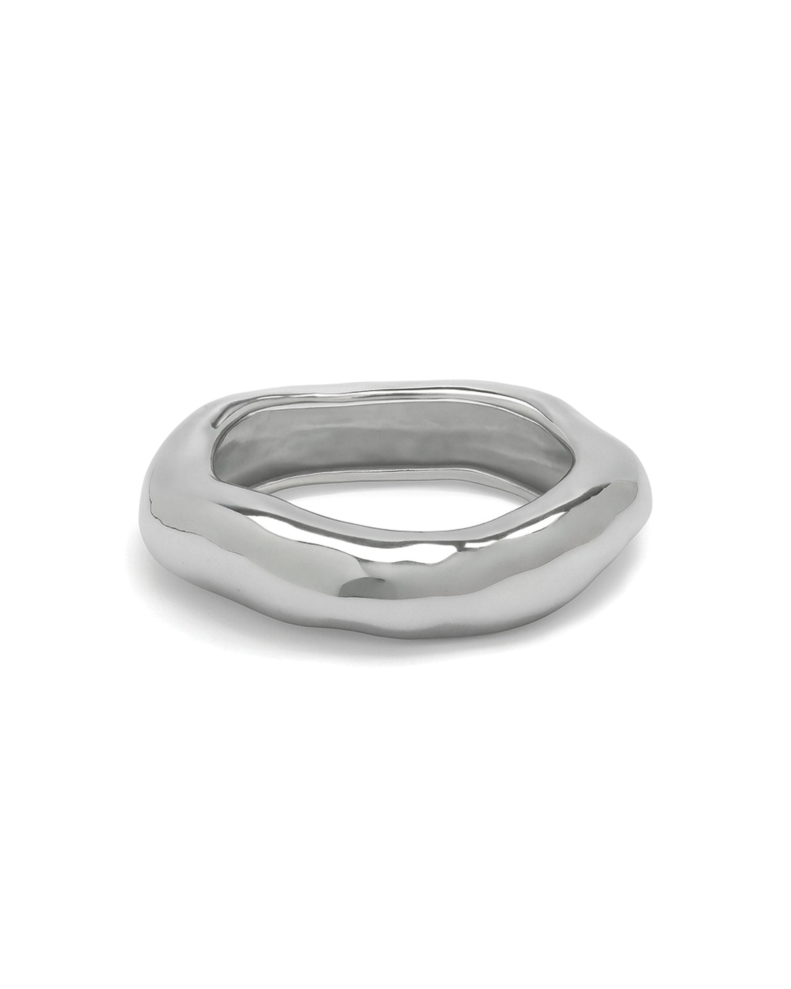 Molten Bangle Rhodium Tone Plated Brass