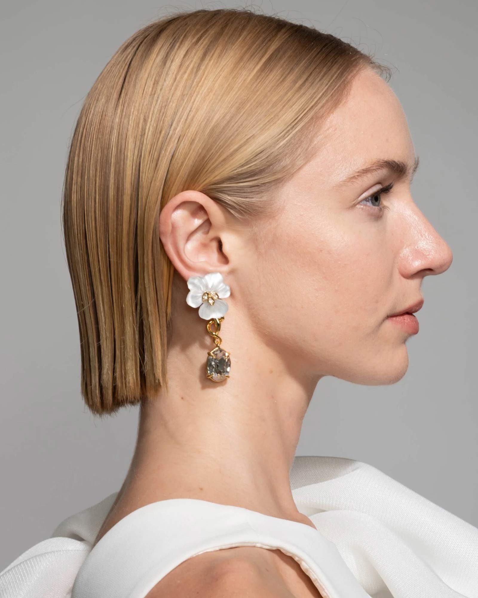 Alexis Bittar-Pansy Lucite Crystal Drop Post Earring | Night Pansy-Earrings-Blue Ruby Jewellery-Vancouver Canada