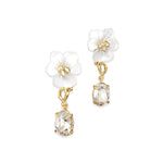 Alexis Bittar-Pansy Lucite Crystal Drop Post Earring | Night Pansy-Earrings-14k Gold Plated, Night Pansy Lucite-Blue Ruby Jewellery-Vancouver Canada