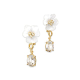 Alexis Bittar-Pansy Lucite Crystal Drop Post Earring | Night Pansy-Earrings-14k Gold Plated, Night Pansy Lucite-Blue Ruby Jewellery-Vancouver Canada