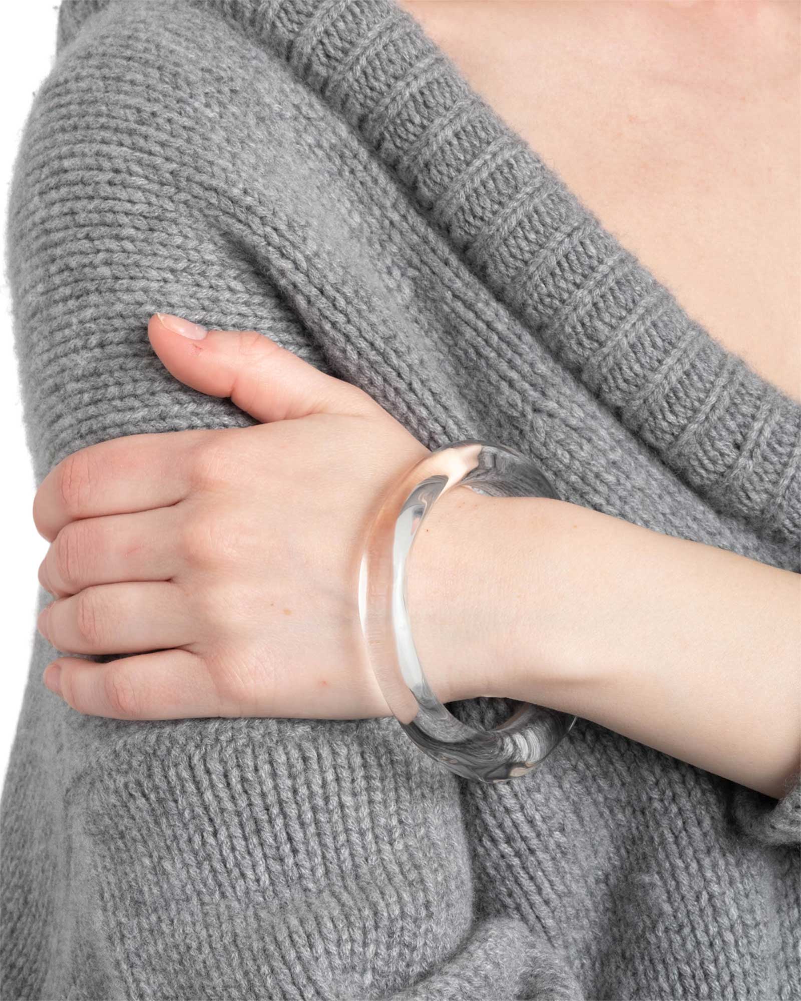 Alexis Bittar-Small Liquid Lucite Bangle-Bracelets-Clear Lucite-Blue Ruby Jewellery-Vancouver Canada