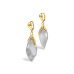 Alexis Bittar-Luminous Lucite Petal Leverback Earrings-Earrings-14k Gold Plated, Pewter Lucite-Blue Ruby Jewellery-Vancouver Canada