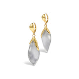 Alexis Bittar-Luminous Lucite Petal Leverback Earrings-Earrings-14k Gold Plated, Pewter Lucite-Blue Ruby Jewellery-Vancouver Canada