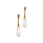 Liquid Lucite Teardrop
Post Earrings 14k Gold Plated Brass, Clear Lucite